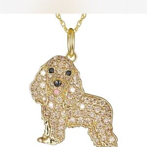 Cocker Spaniel Dog Rhinestone Puppy Bling Necklace